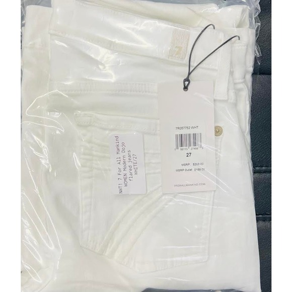 NWT! 7 For All Mankind WOMEN Modern Dojo flared jeans WHITE/ 27 - Picture 13 of 13
